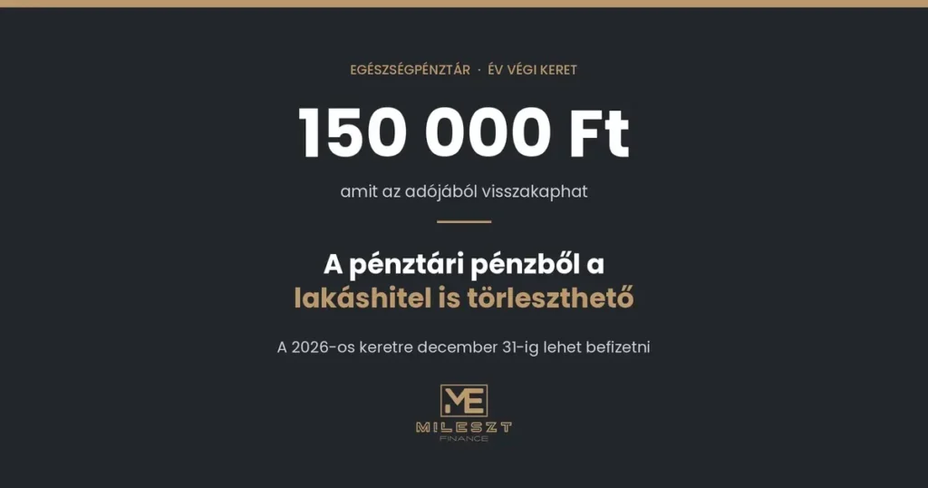 Egészségpénztár adójóváírás 2026 – évi 150 ezer forint az adóból