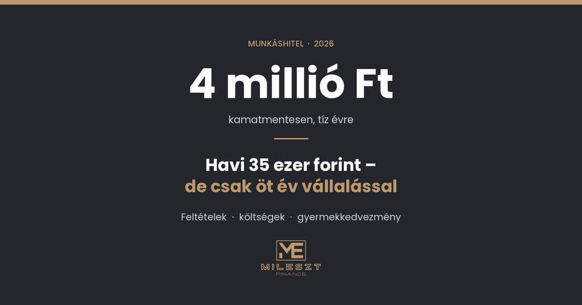 Munkáshitel: kinek éri meg a kamatmentes hitel?